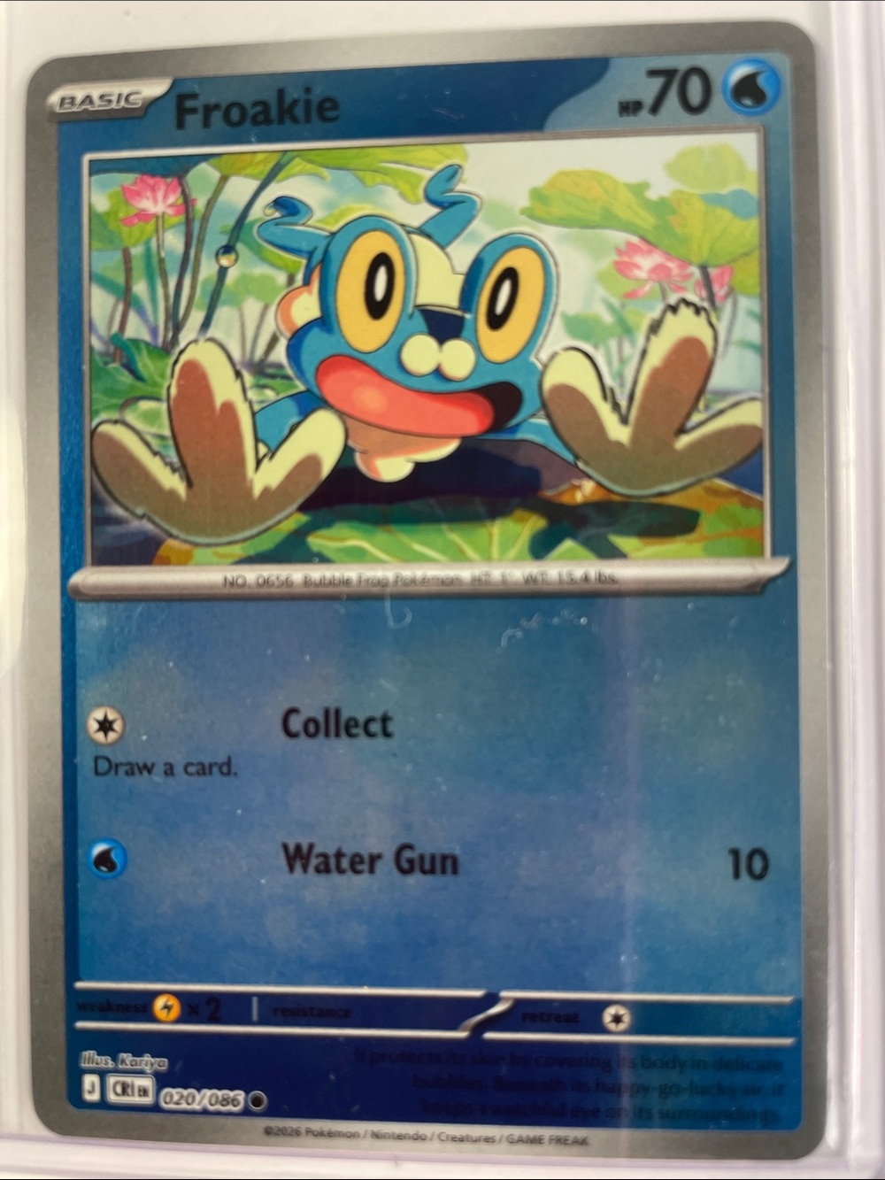 Pokemon Froakie Card - Blue, Yellow